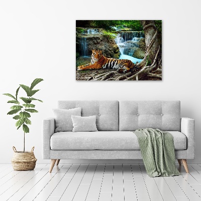 Canvas wall art Waterfall tiger