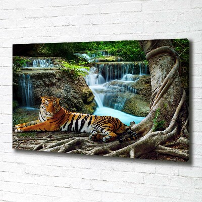 Canvas wall art Waterfall tiger