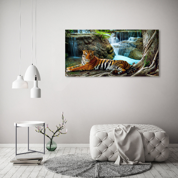 Canvas wall art Waterfall tiger