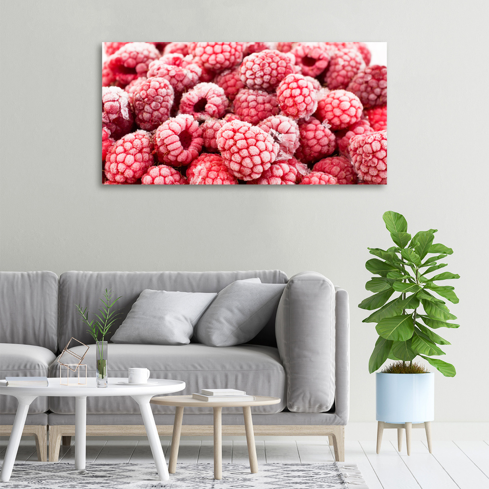 Canvas wall art Frozen raspberries