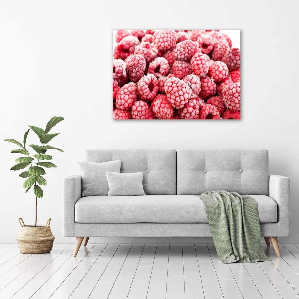 Canvas wall art Frozen raspberries