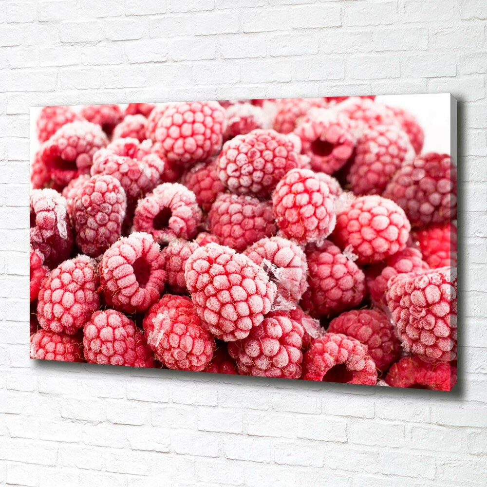 Canvas wall art Frozen raspberries