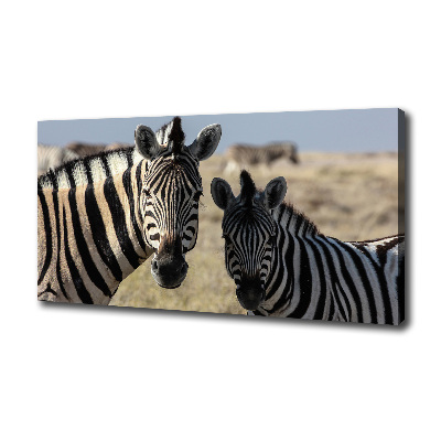 Canvas wall art Two zebras