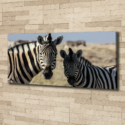 Canvas wall art Two zebras