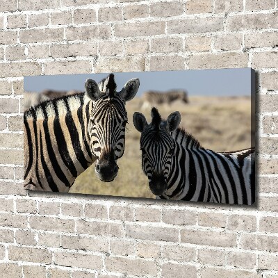 Canvas wall art Two zebras