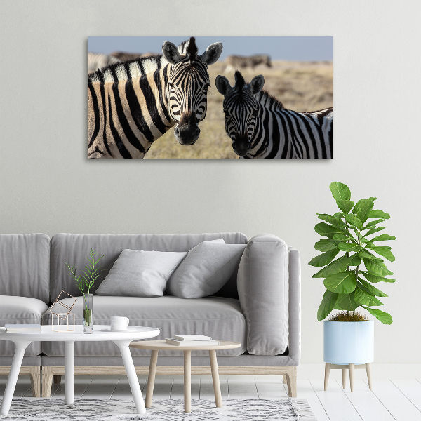 Canvas wall art Two zebras