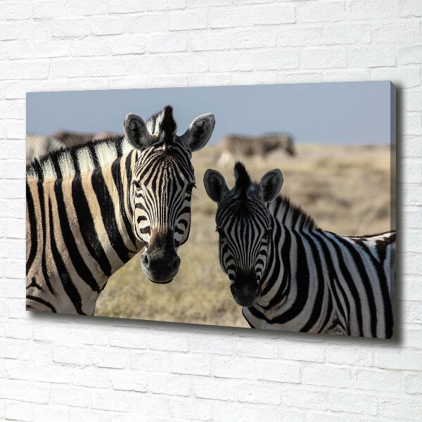 Canvas wall art Two zebras