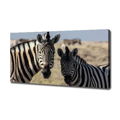 Canvas wall art Two zebras