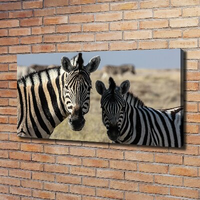 Canvas wall art Two zebras