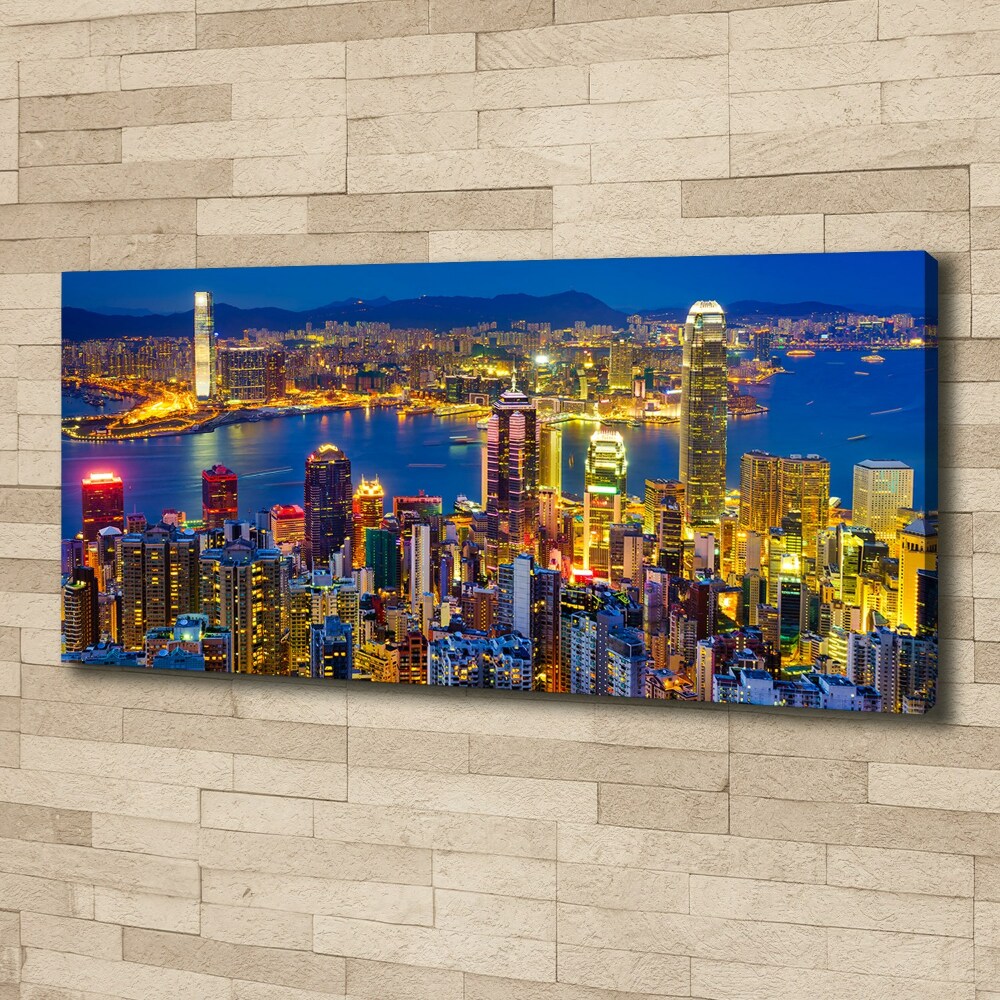 Canvas wall art Hong Kong at night