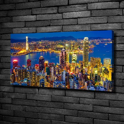 Canvas wall art Hong Kong at night