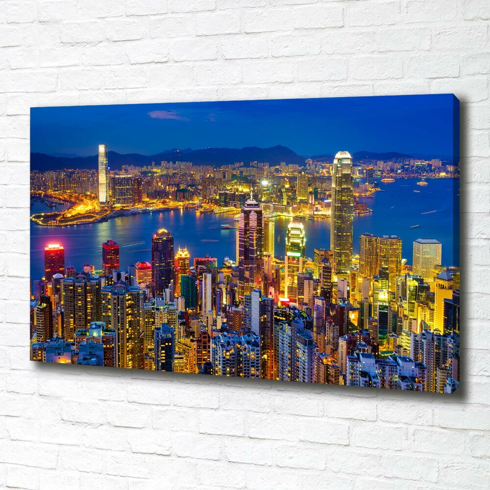 Canvas wall art Hong Kong at night