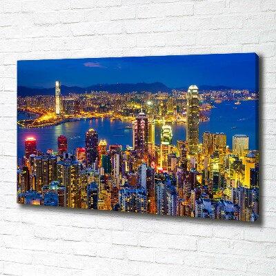 Canvas wall art Hong Kong at night