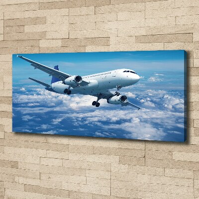 Canvas wall art Aircraft in the clouds