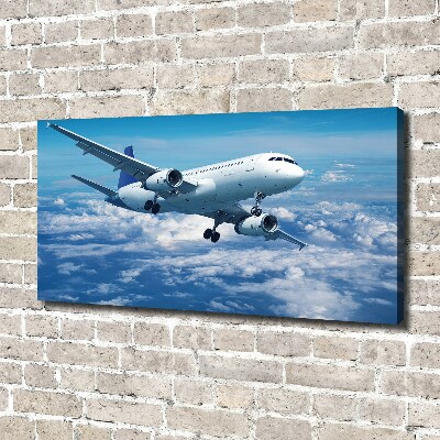 Canvas wall art Aircraft in the clouds