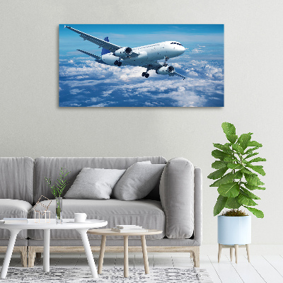 Canvas wall art Aircraft in the clouds