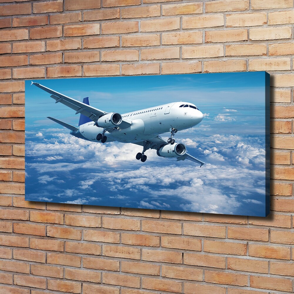 Canvas wall art Aircraft in the clouds