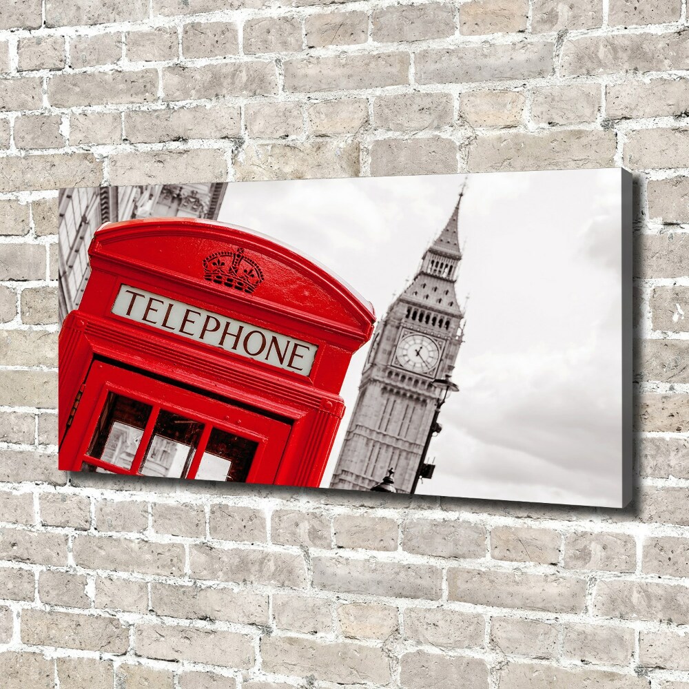 Canvas wall art telephone booth