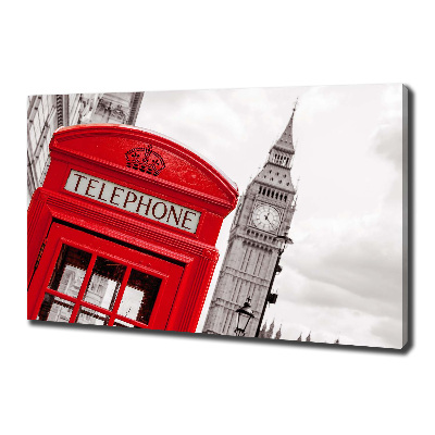 Canvas wall art telephone booth