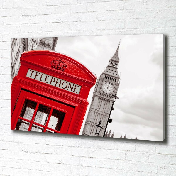 Canvas wall art telephone booth