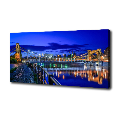 Canvas wall art Wroc�aw at night