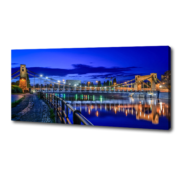 Canvas wall art Wroc�aw at night