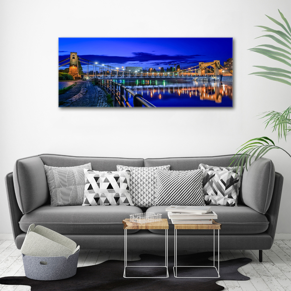 Canvas wall art Wroc�aw at night