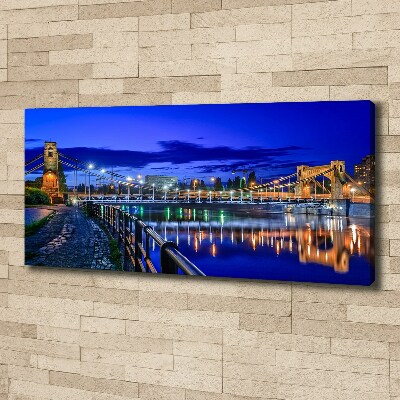 Canvas wall art Wroc�aw at night