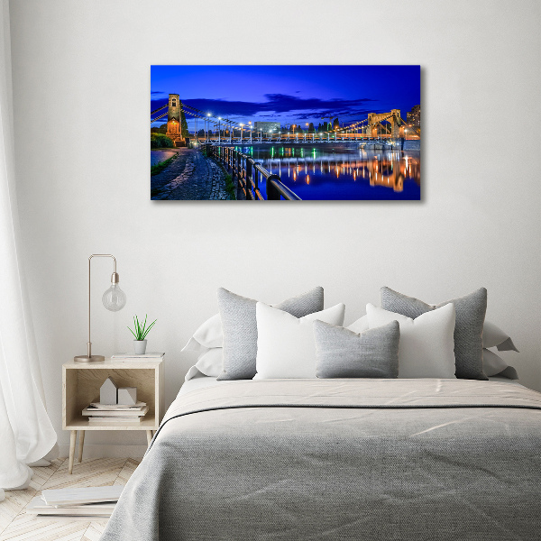 Canvas wall art Wroc�aw at night