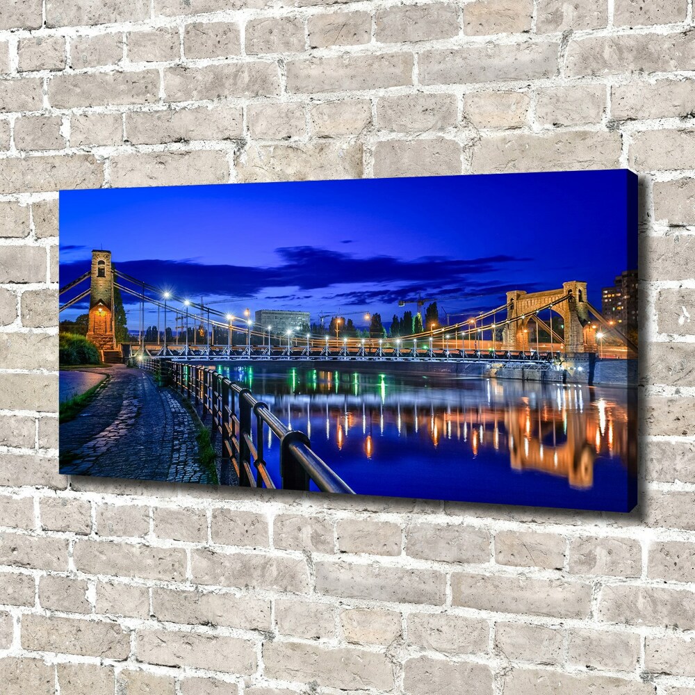 Canvas wall art Wroc�aw at night