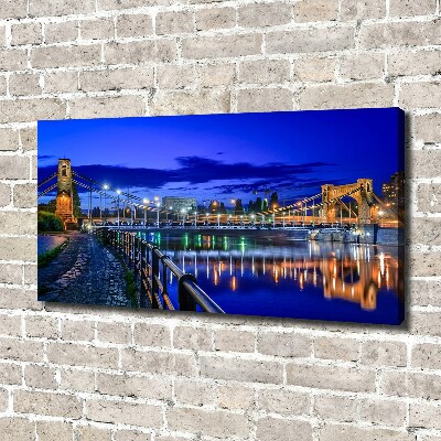 Canvas wall art Wroc�aw at night