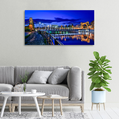 Canvas wall art Wroc�aw at night