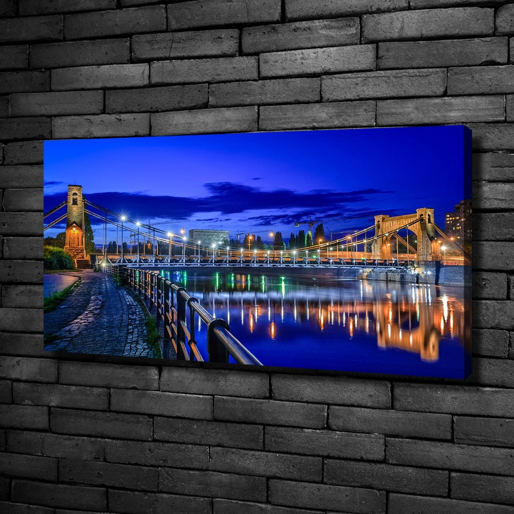 Canvas wall art Wroc�aw at night