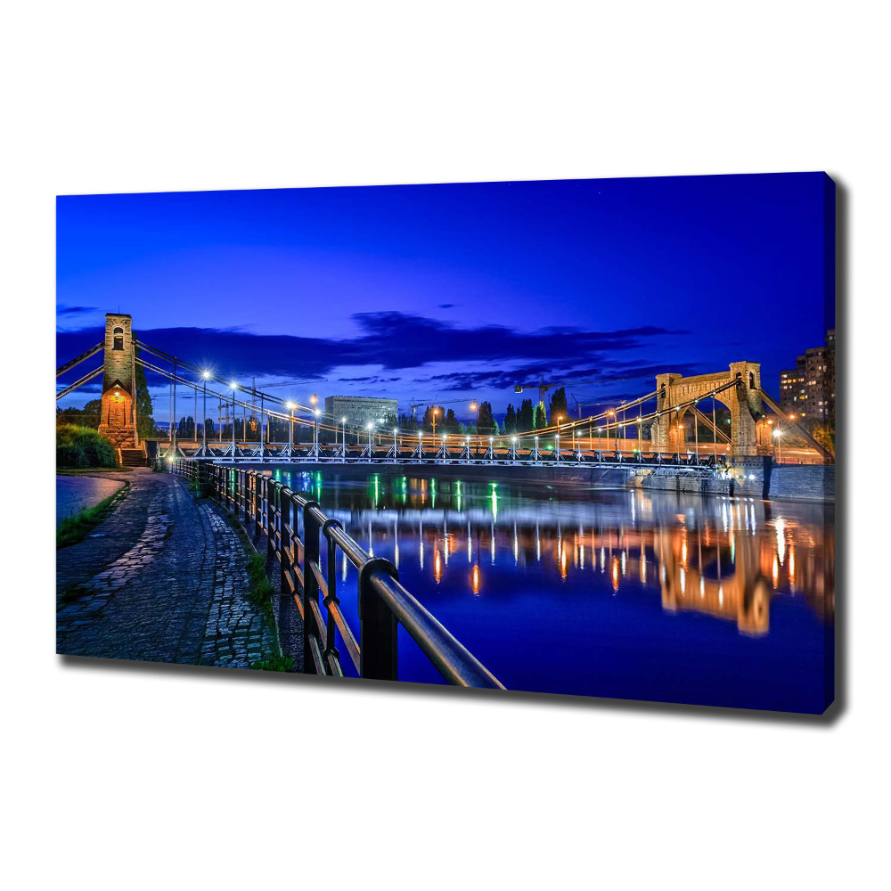 Canvas wall art Wroc�aw at night