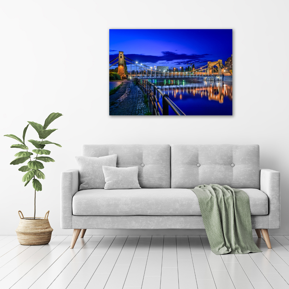 Canvas wall art Wroc�aw at night