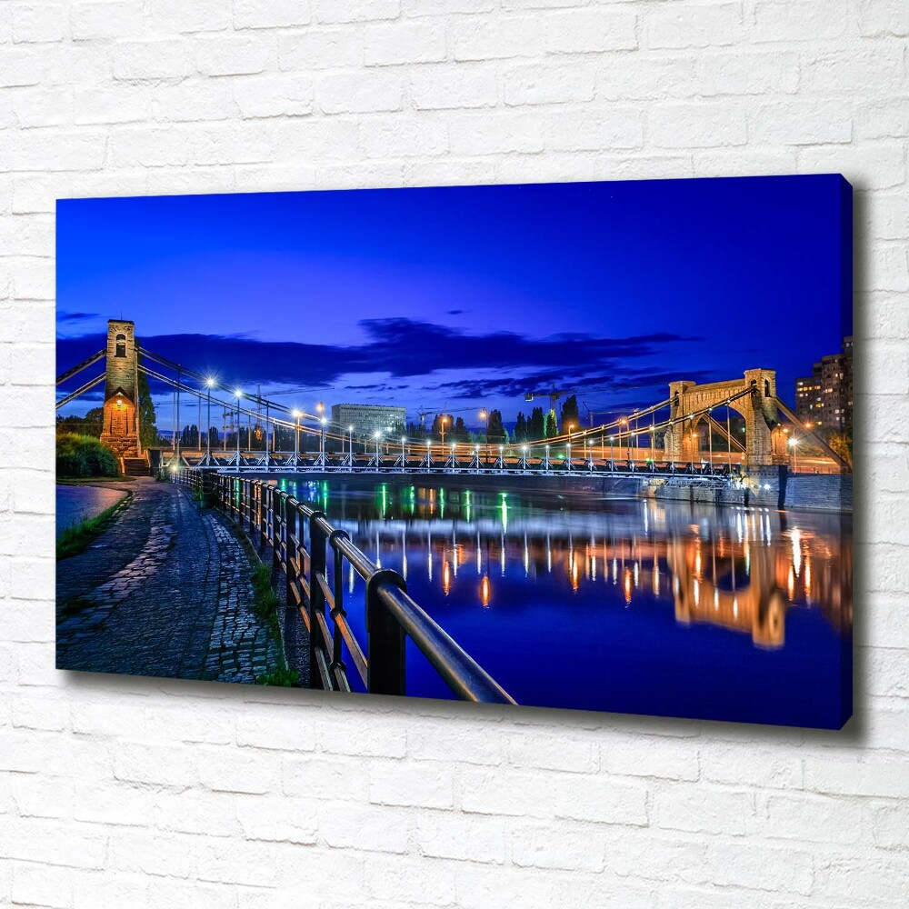 Canvas wall art Wroc�aw at night