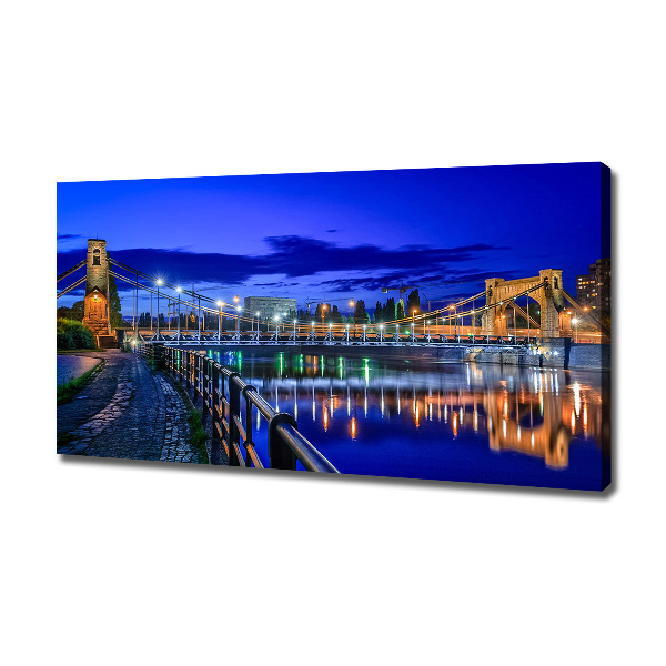 Canvas wall art Wroc�aw at night