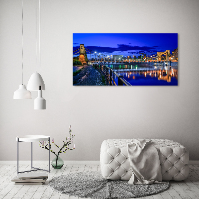 Canvas wall art Wroc�aw at night