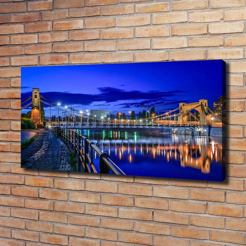 Canvas wall art Wroc�aw at night