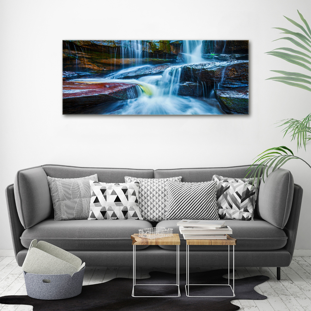 Canvas wall art Tropical waterfall