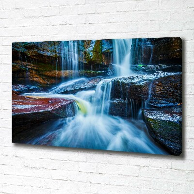 Canvas wall art Tropical waterfall