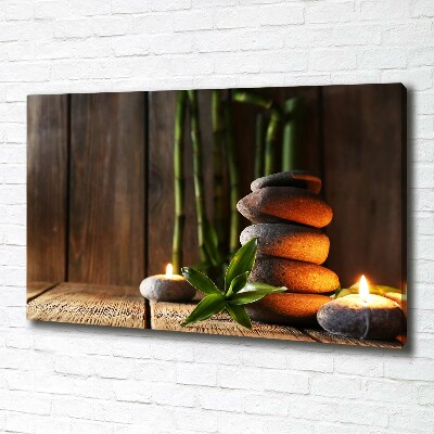 Canvas wall art Zen bamboo stones