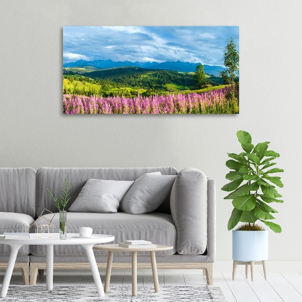 Canvas wall art Lavender in the mountains