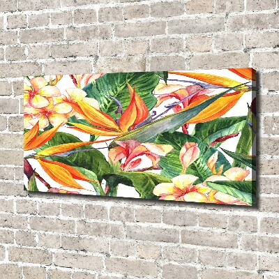 Canvas wall art Tropical flowers