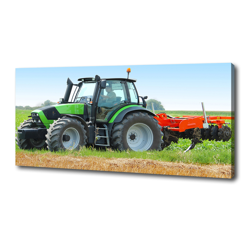 Canvas wall art Tractor in the field