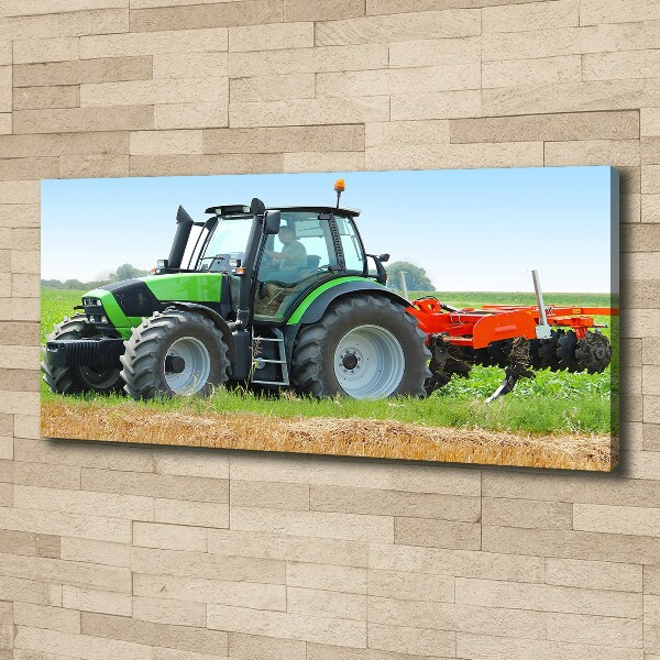 Canvas wall art Tractor in the field