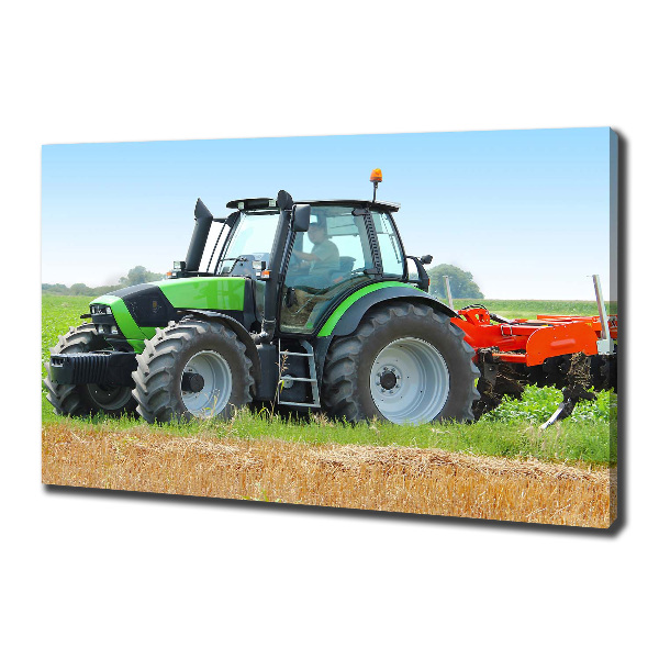 Canvas wall art Tractor in the field