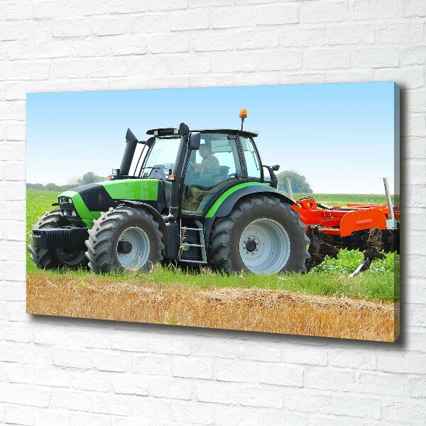 Canvas wall art Tractor in the field