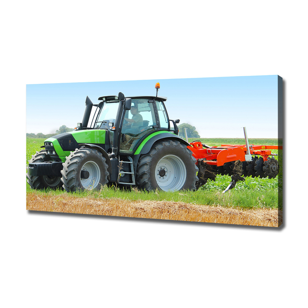 Canvas wall art Tractor in the field