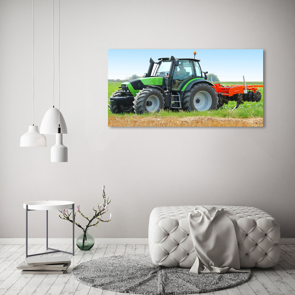 Canvas wall art Tractor in the field